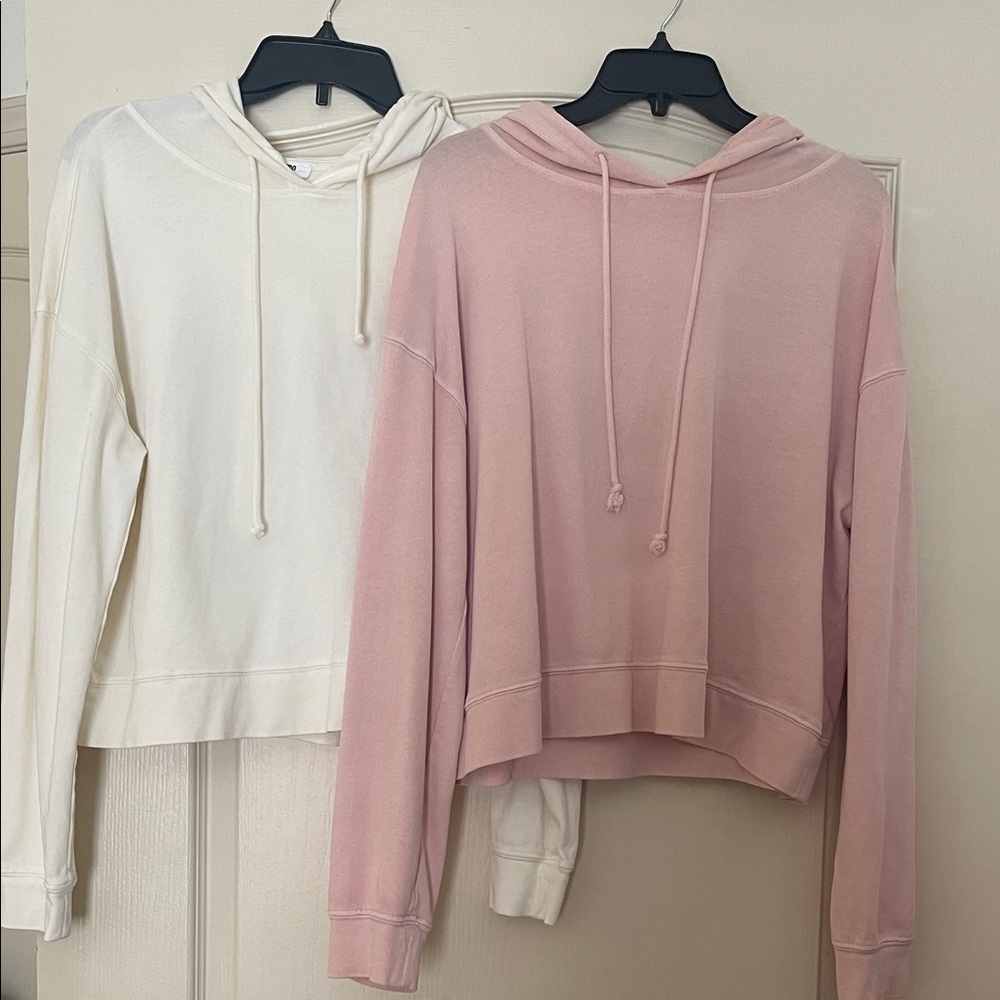 Double Zero Cream and Pink Hoodies